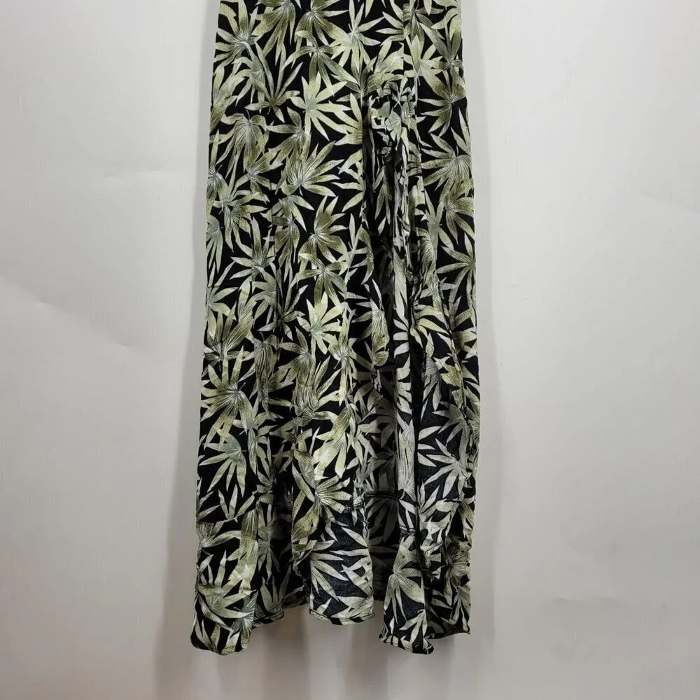 Volcom Coco Maxi Dress Green Black Leaf Print Sleeveless sz XS NWT $70 - Picture 5 of 11